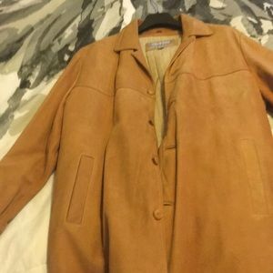 Three quarters leather coat- Tan